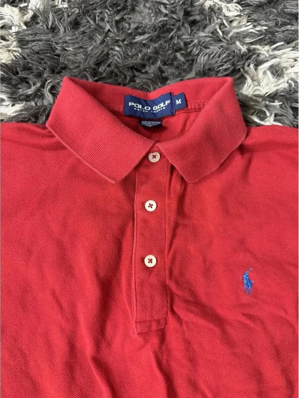 Vintage 90s Polo Ralph Lauren Golf Shirt Men’s Medium Red Single Stitch USA Made